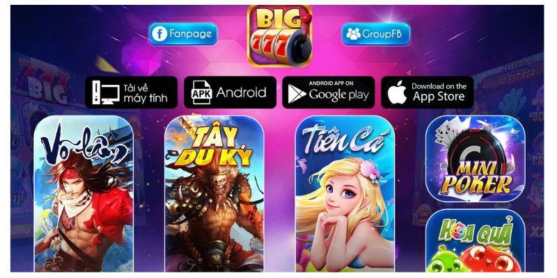 Những sảnh trò chơi hấp dẫn tại BIG777
